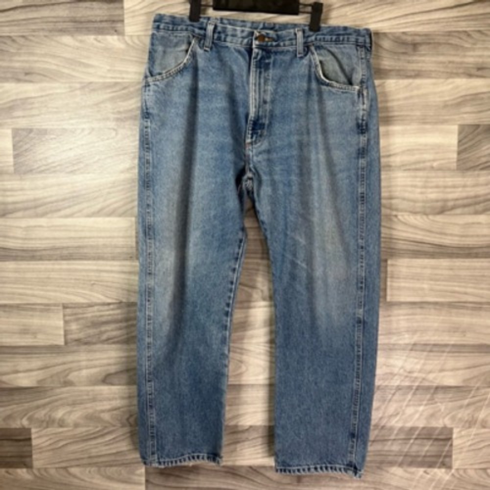 Rustler‎ Classic Straight Jeans Men's 40x30 Blue Pockets High Rise Zip Denim